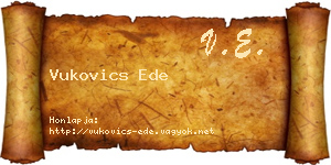 Vukovics Ede névjegykártya